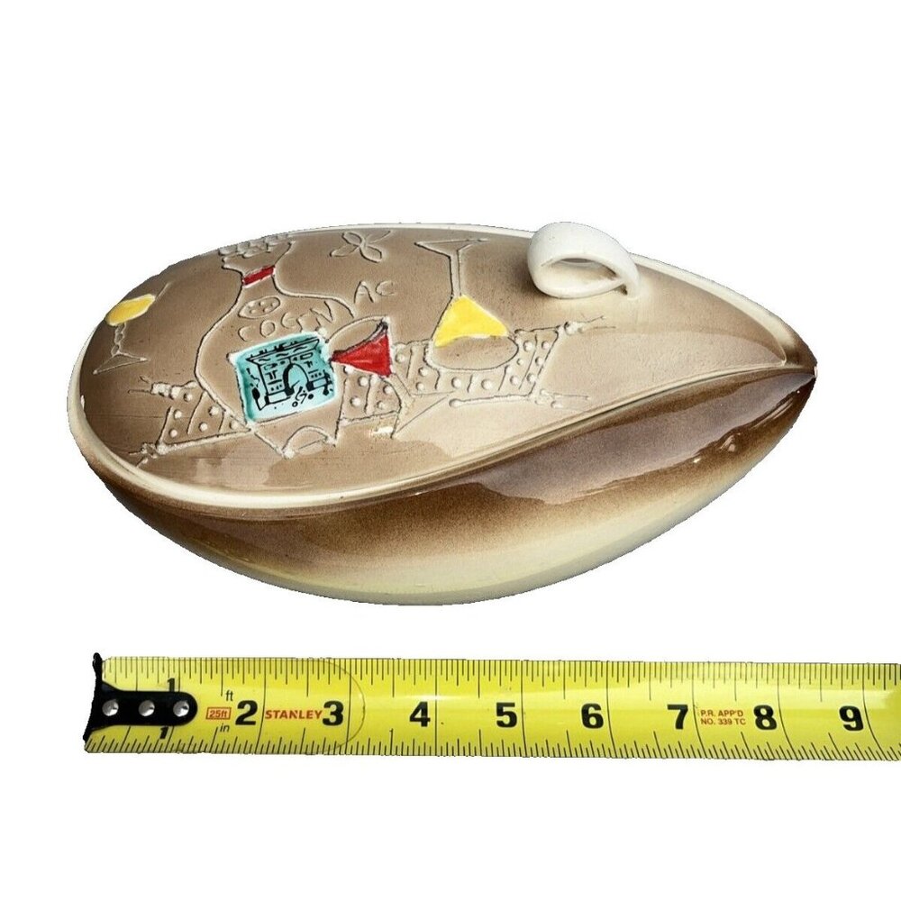 Wales Vintage Display Bar Ware Made in Japan Whimsy Cognac Picnic Scene Freeform